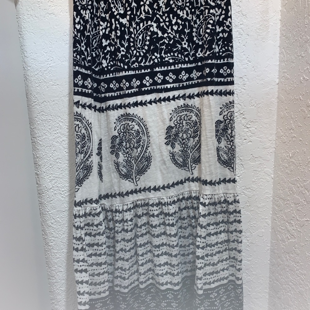 Lucky Brand Skirt Boho Bohemian Super Soft blk/wh